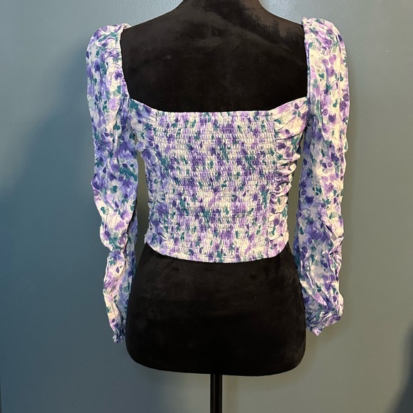 ASTR The Label - Floral Printed V Wired Long Sleeve - S - Picture 3 of 6